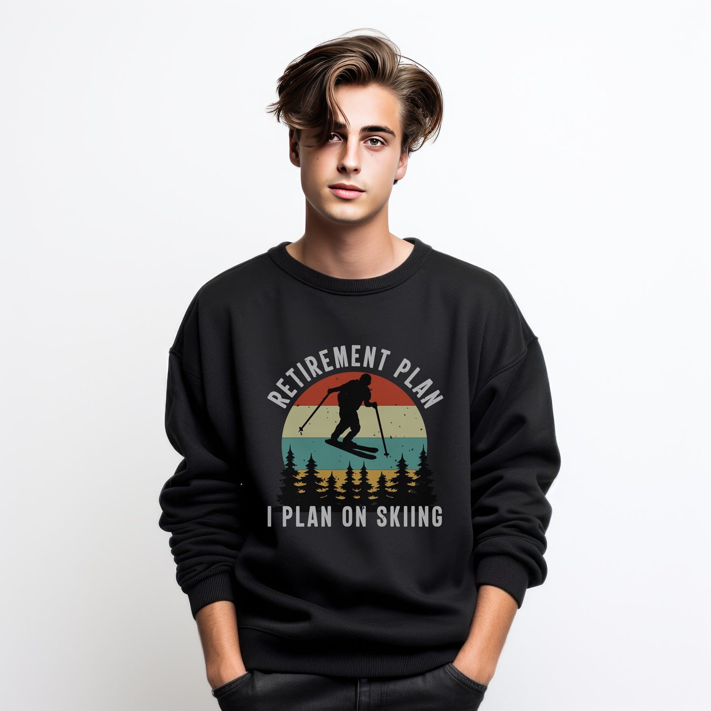 Retirement Plan I Plan on Skiing - Unisex Heavy Blend™ Crewneck Sweatshirt