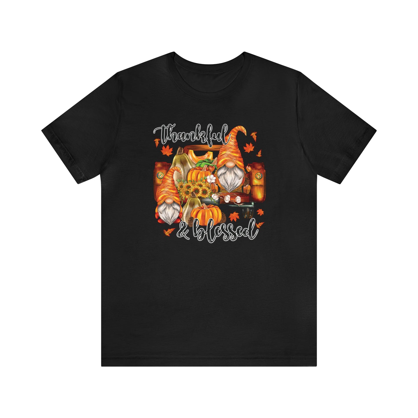 Thankful and Blessed Gnome Truck Tee for Thanksgiving or Fall Gift Giving