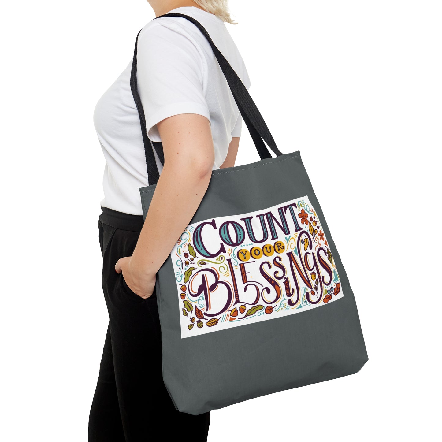 Count Your Blessings Tote Bag - Holiday Tote Bag - Fall Tote Bag - Re-uasable Grocery Bag
