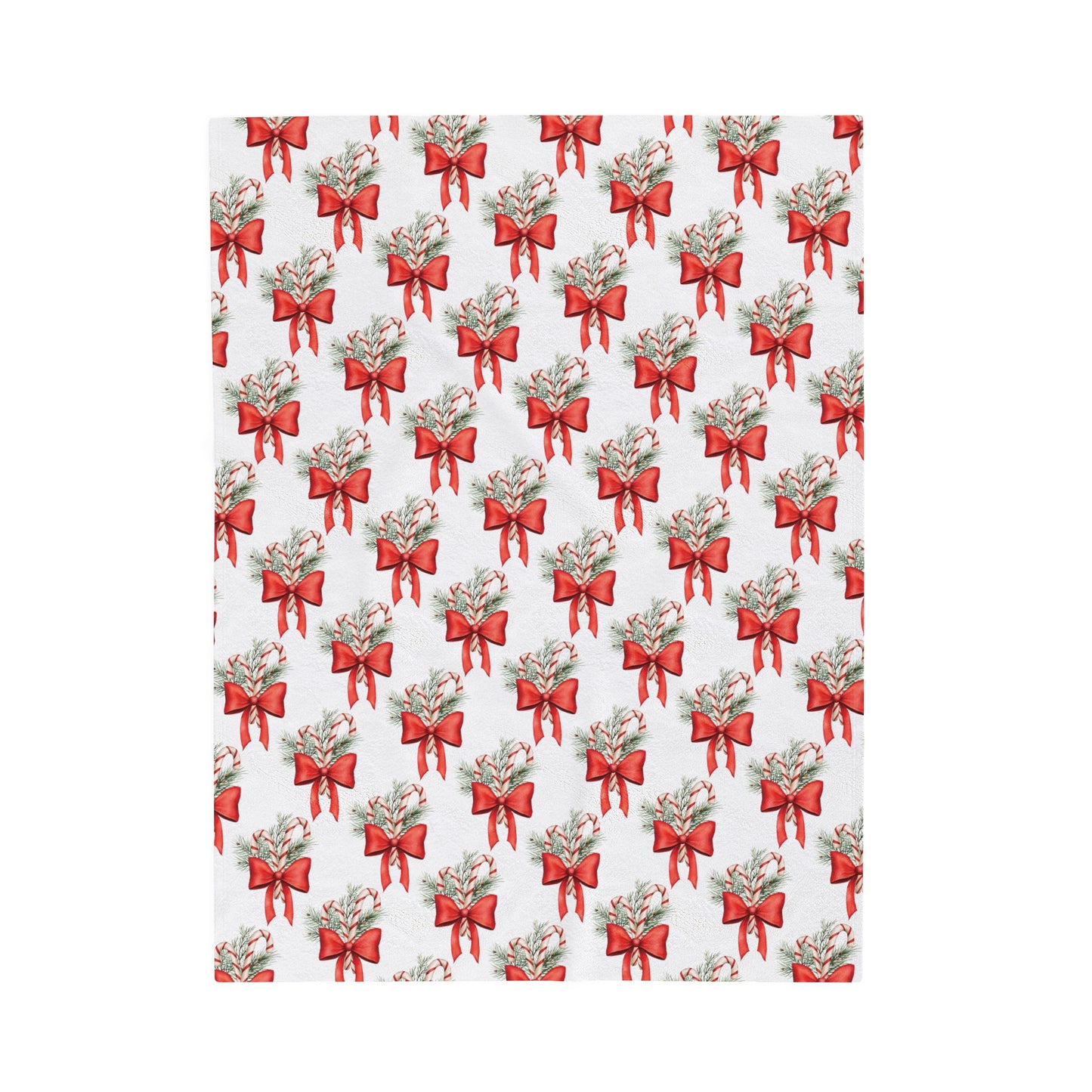 Candy Cane Bouquet Velveteen Plush Blanket, Holiday Blanket, Christmas Blanket, Christmas Gift