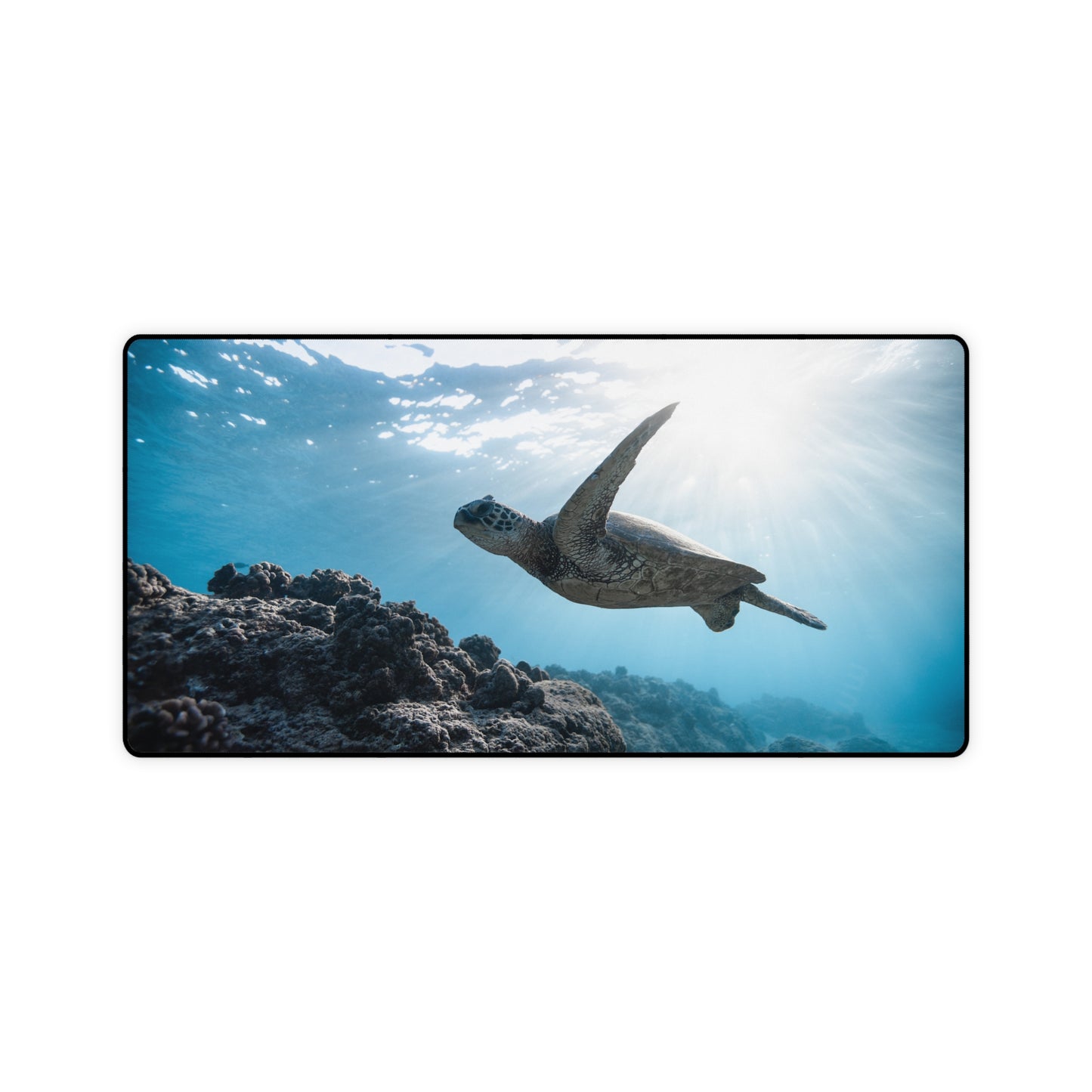 Turtle Reef Ocean Desk Mat with Sunbeam