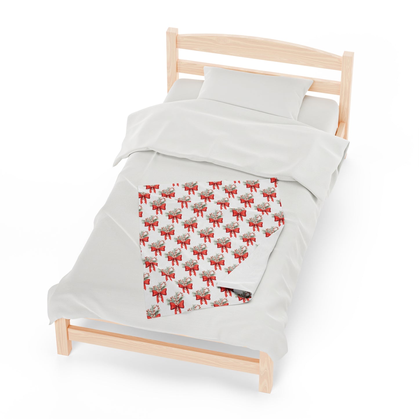 Candy Cane Bouquet Velveteen Plush Blanket, Holiday Blanket, Christmas Blanket, Christmas Gift