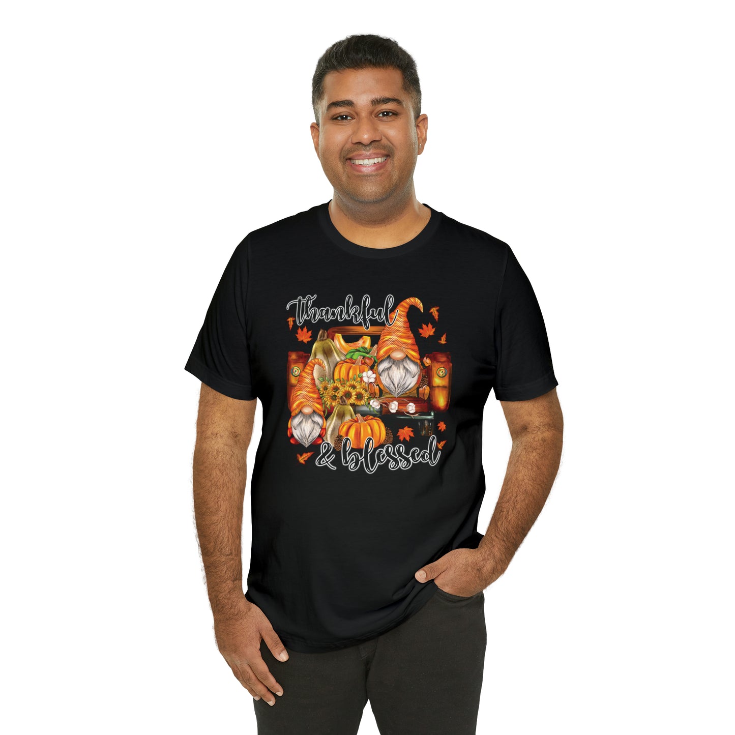 Thankful and Blessed Gnome Truck Tee for Thanksgiving or Fall Gift Giving