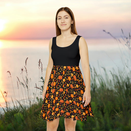 Pumpkin Dreams and Twirling Themes Skater Dress