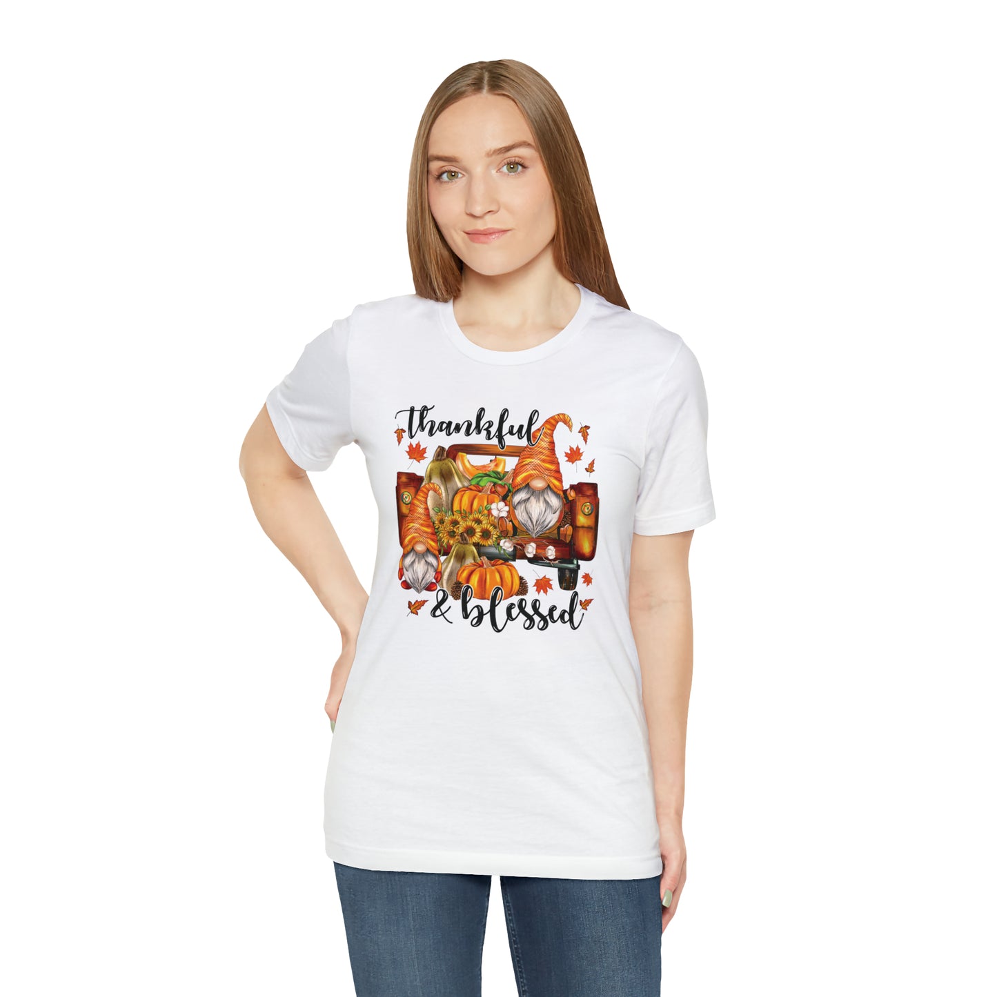 Thankful and Blessed Gnome Truck Tee for Thanksgiving or Fall Gift Giving
