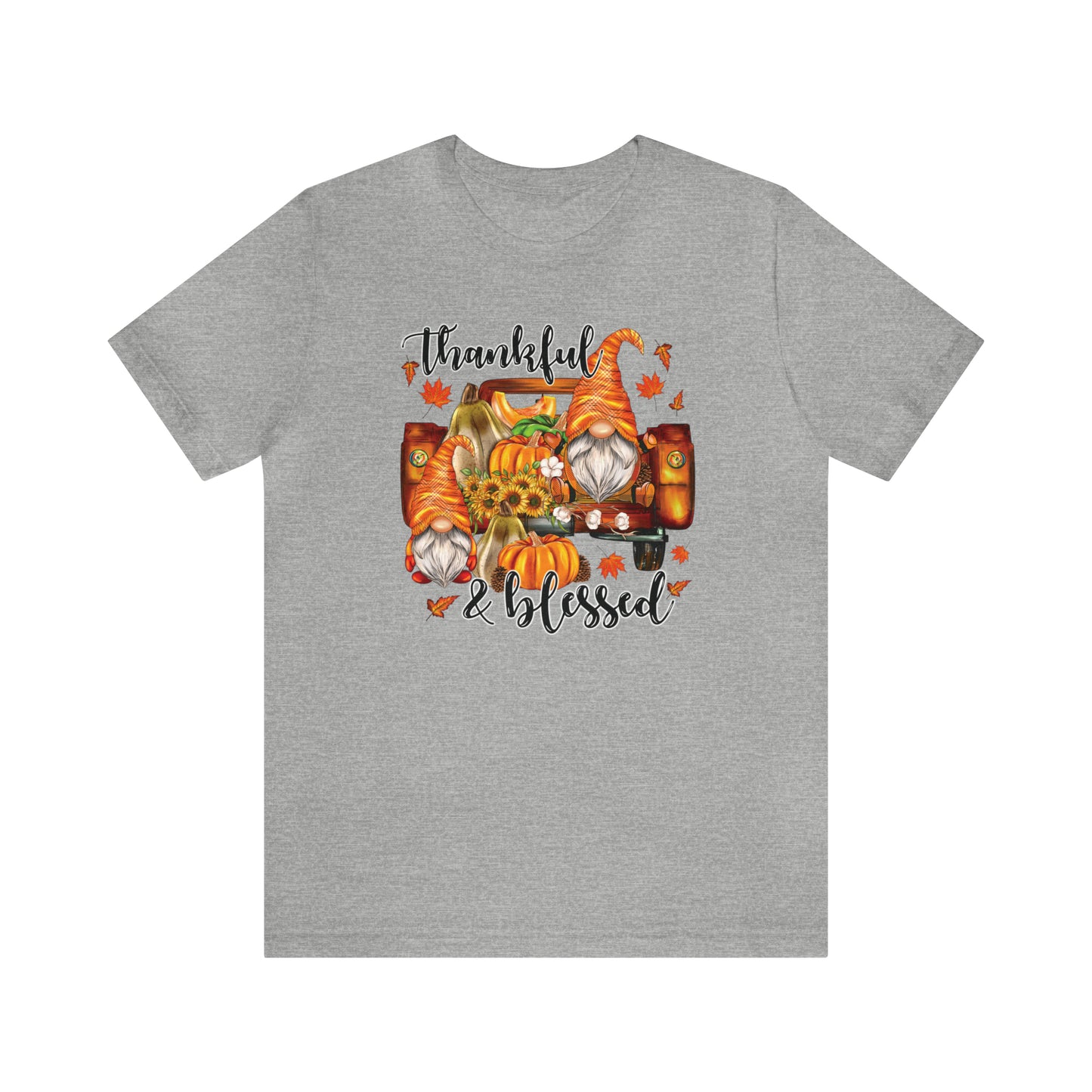 Thankful and Blessed Gnome Truck Tee for Thanksgiving or Fall Gift Giving