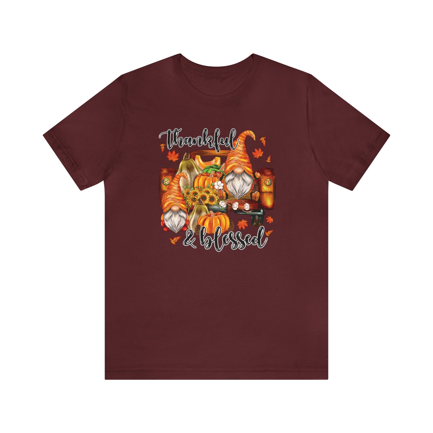 Thankful and Blessed Gnome Truck Tee for Thanksgiving or Fall Gift Giving