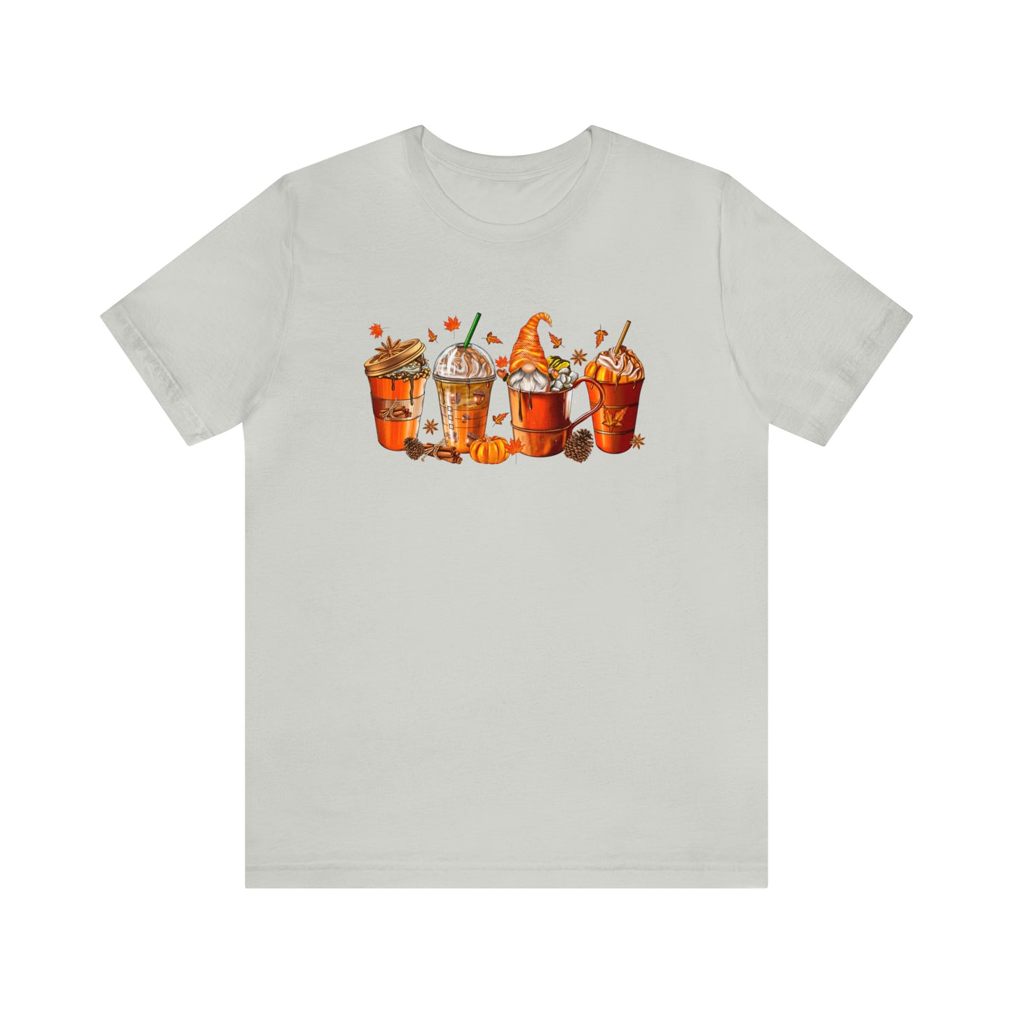 Gnomes & Gourmet Coffee Tee - Sip, Savor, and Embrace Autumn's Warmth, Holiday Tee Shirt