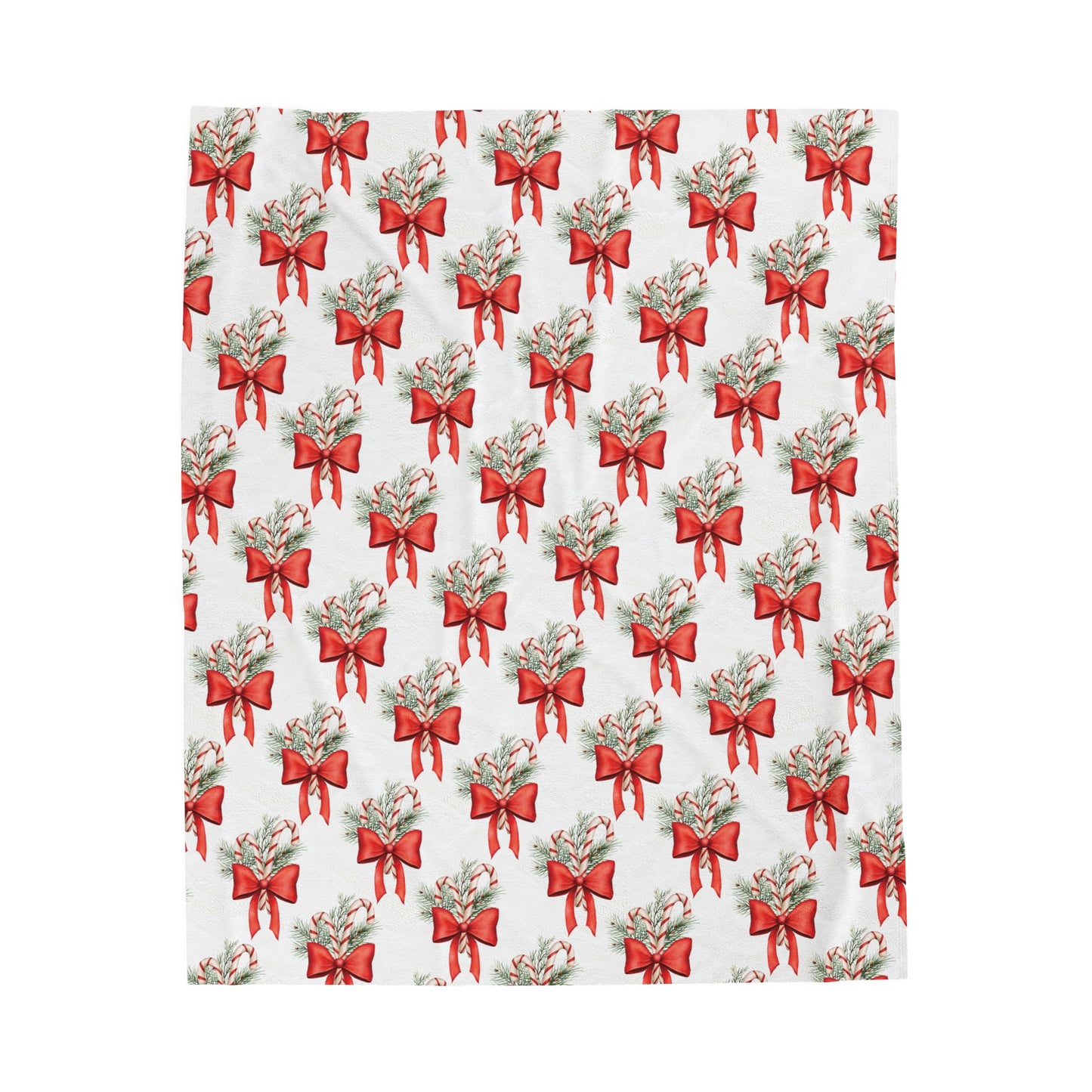Candy Cane Bouquet Velveteen Plush Blanket, Holiday Blanket, Christmas Blanket, Christmas Gift