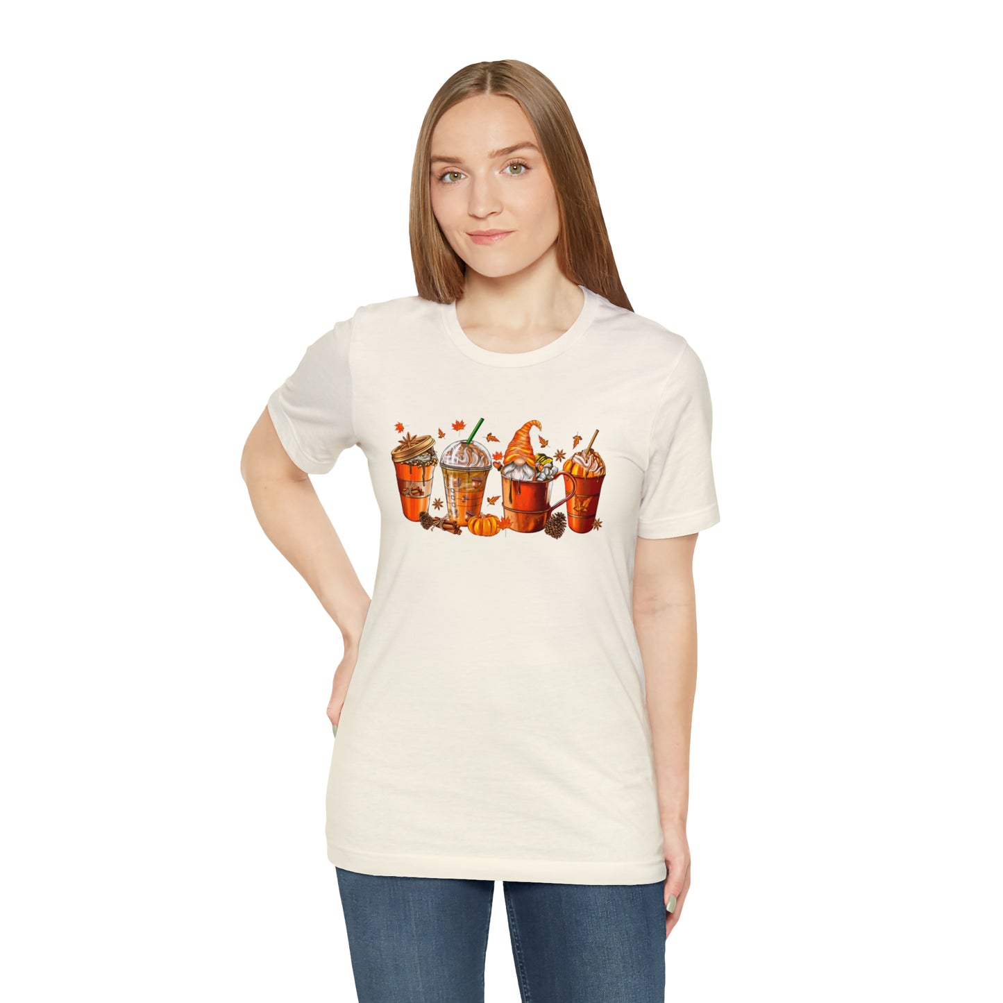 Gnomes & Gourmet Coffee Tee - Sip, Savor, and Embrace Autumn's Warmth, Holiday Tee Shirt