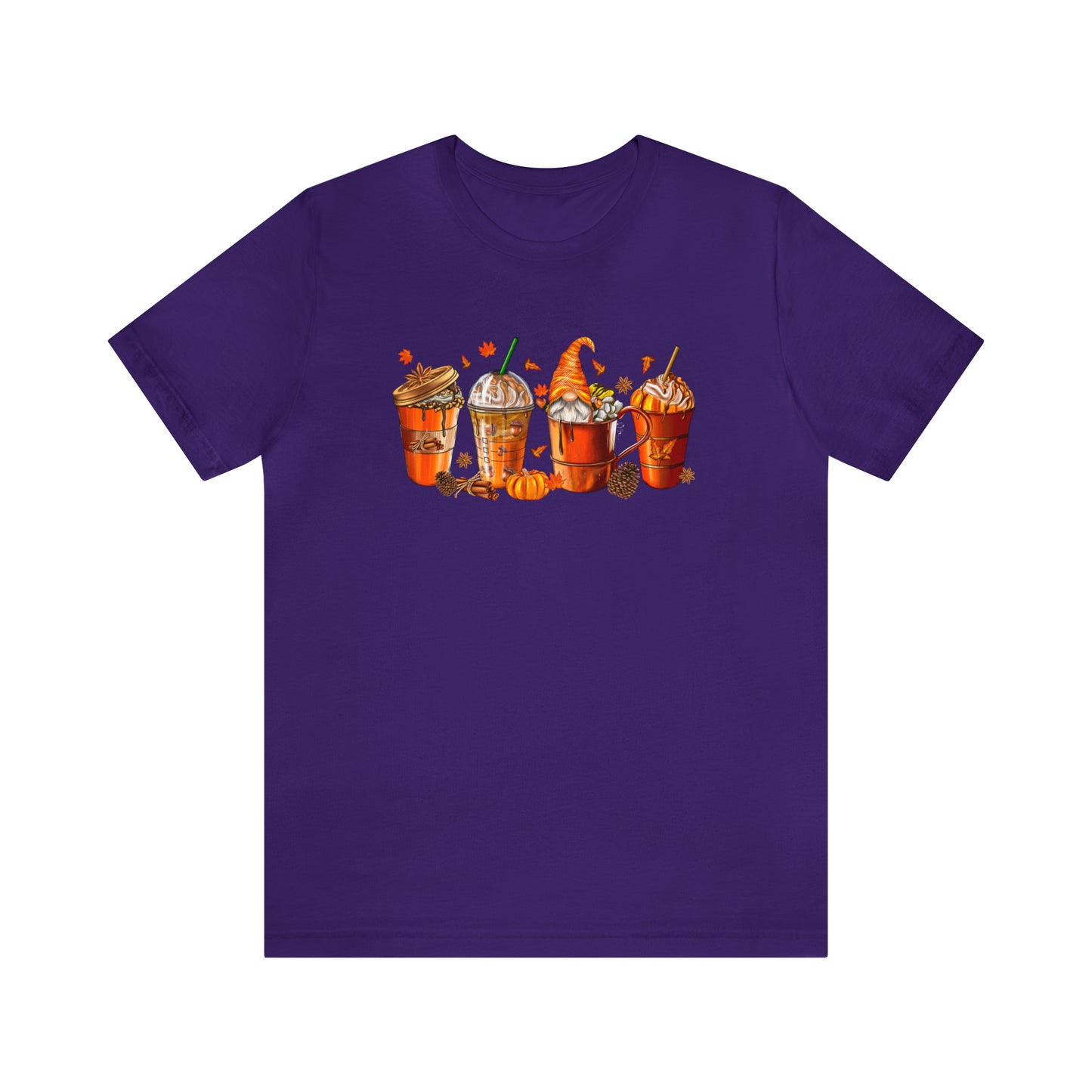 Gnomes & Gourmet Coffee Tee - Sip, Savor, and Embrace Autumn's Warmth, Holiday Tee Shirt