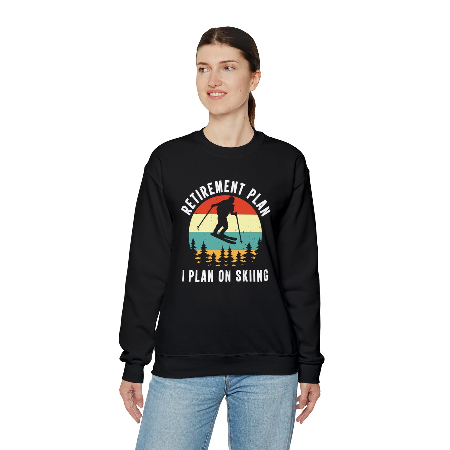 Retirement Plan I Plan on Skiing - Unisex Heavy Blend™ Crewneck Sweatshirt
