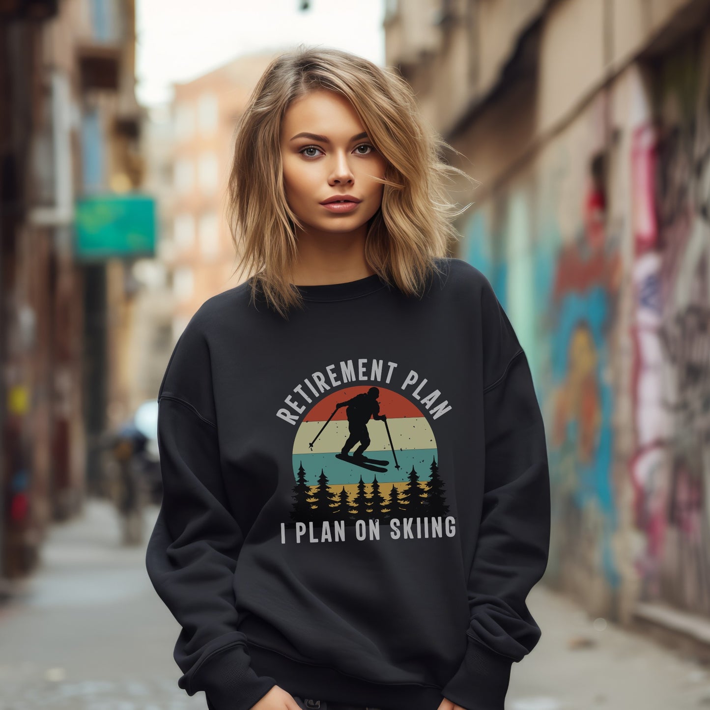 Retirement Plan I Plan on Skiing - Unisex Heavy Blend™ Crewneck Sweatshirt