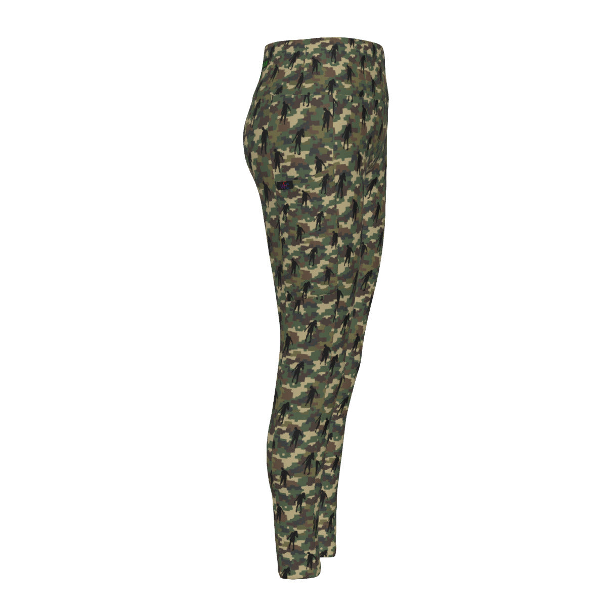 Women's High Waist Leggings / Yoga Pants With Side Pockets, camo and zombies print