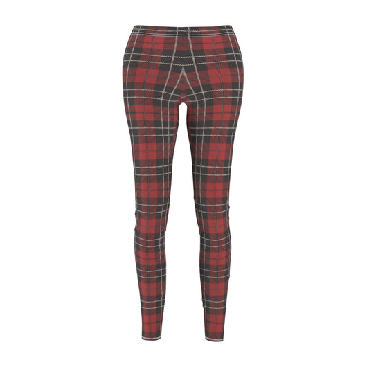 Women's buffalo plaid red leggings with christmas light faux back seam, Christmas lights leggings, soft exclusive leggings, athleisure