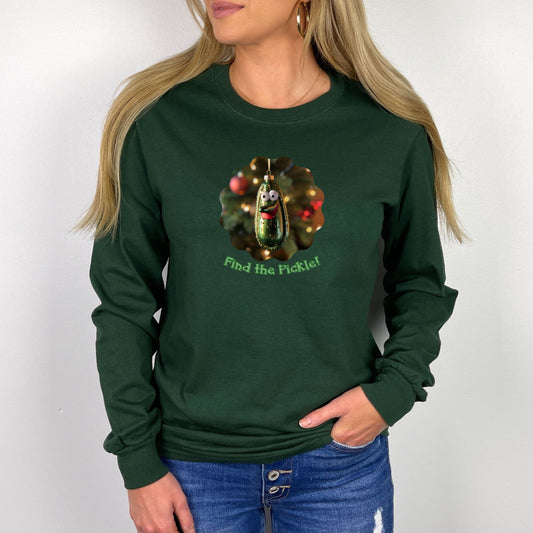 Festive Hide-and-Seek: 'Find The Pickle!' Long-Sleeve Holiday Shirt, Ultra Cotton Long Sleeve Tee