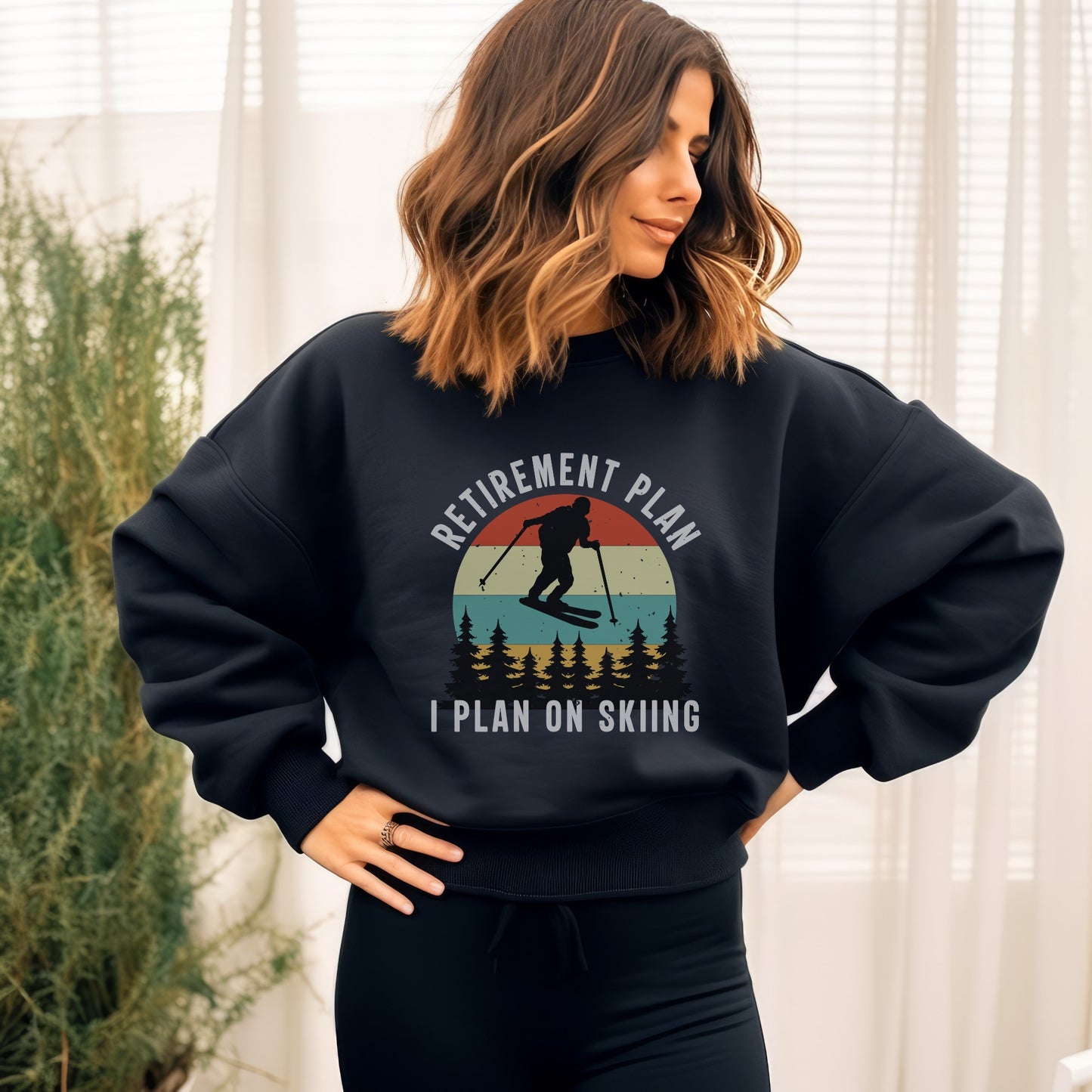 Retirement Plan I Plan on Skiing - Unisex Heavy Blend™ Crewneck Sweatshirt