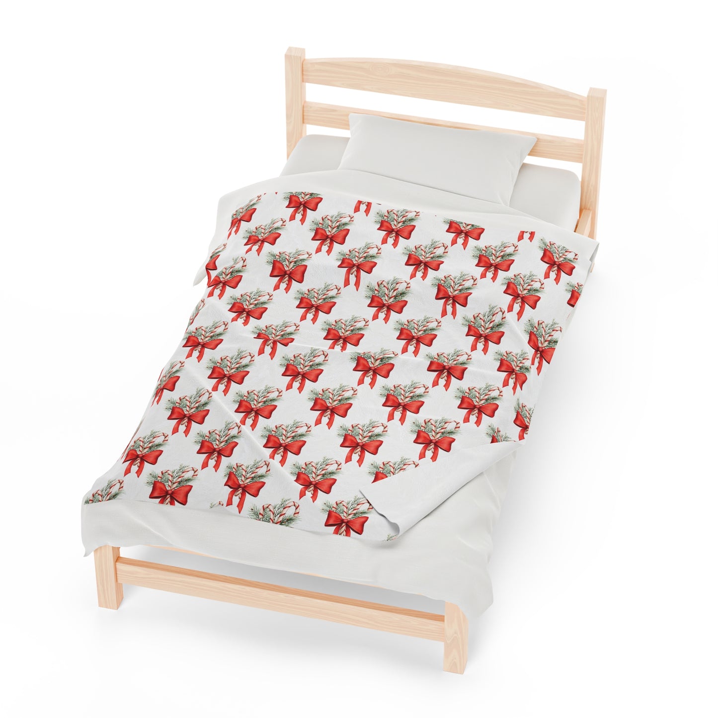 Candy Cane Bouquet Velveteen Plush Blanket, Holiday Blanket, Christmas Blanket, Christmas Gift