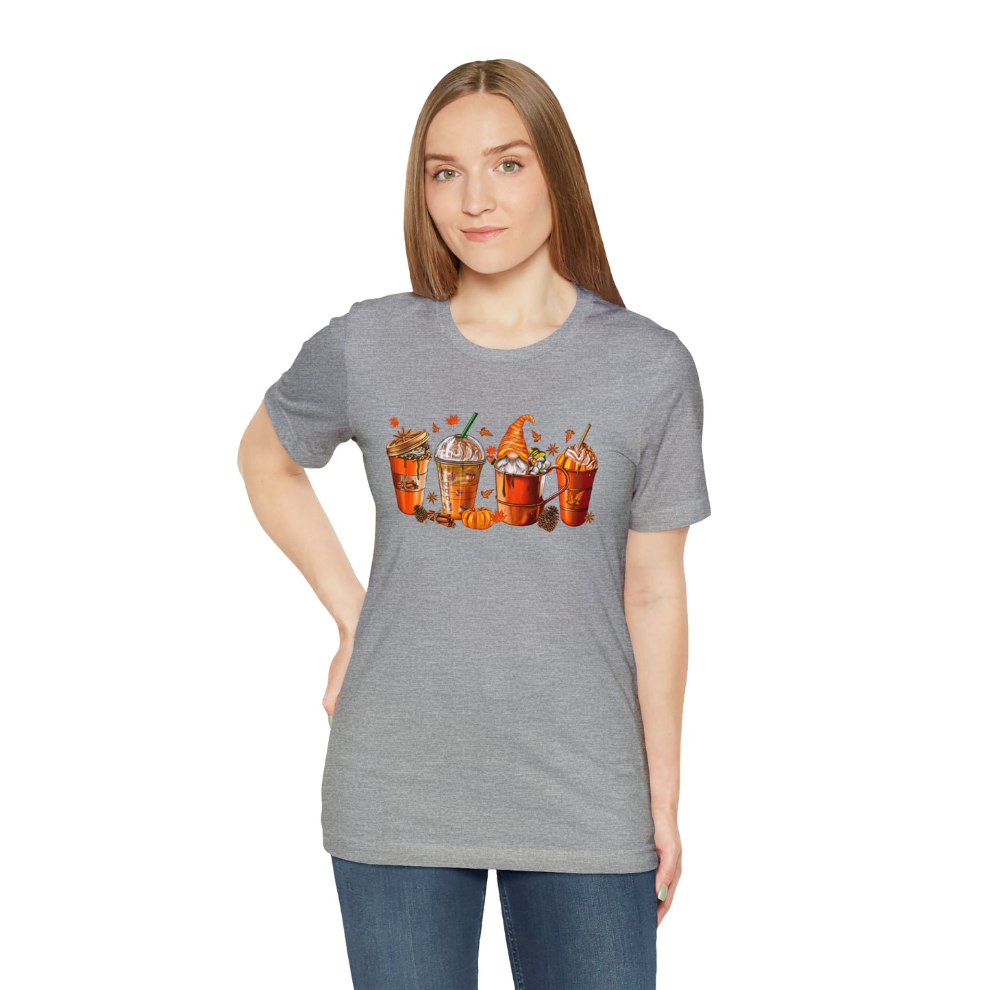 Gnomes & Gourmet Coffee Tee - Sip, Savor, and Embrace Autumn's Warmth, Holiday Tee Shirt