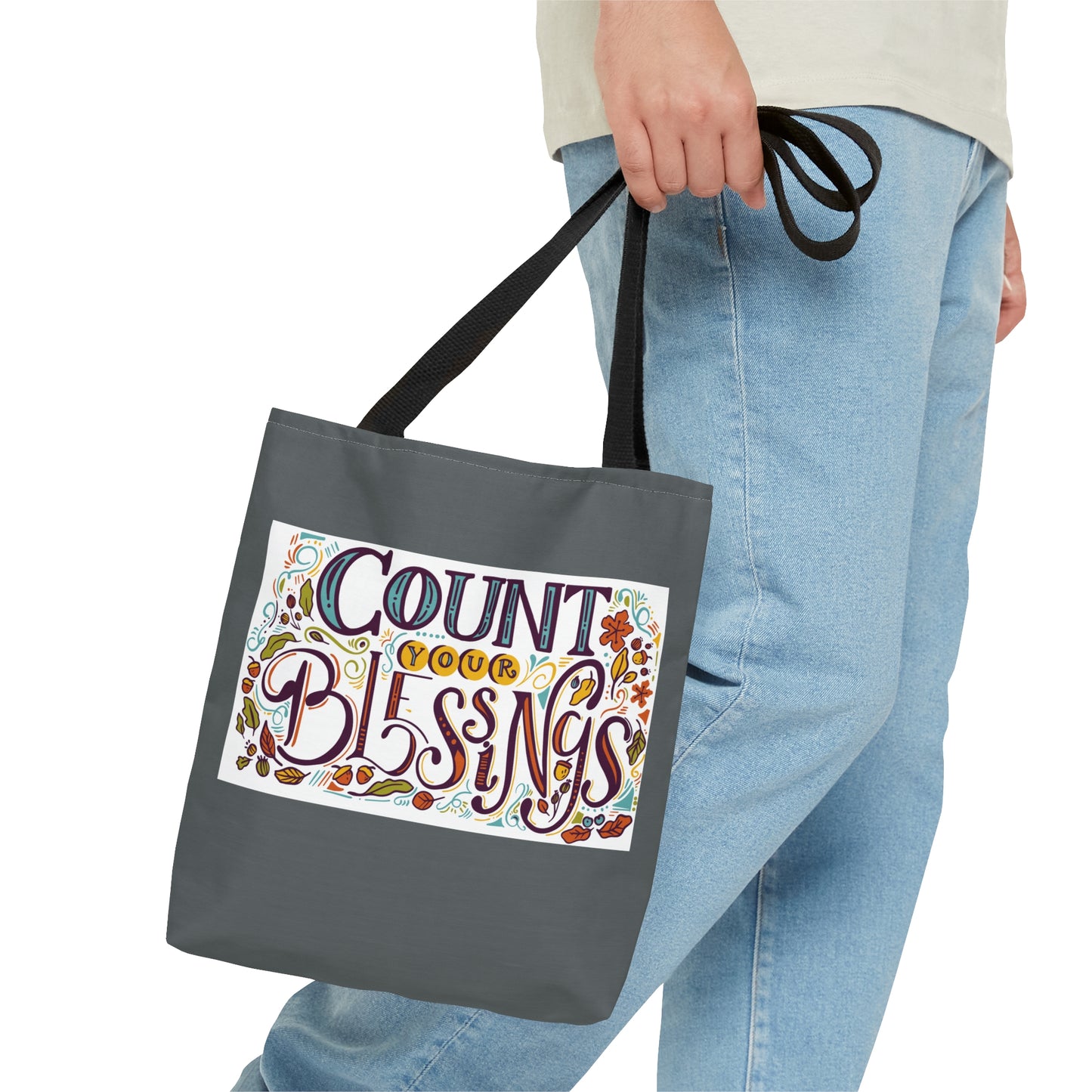 Count Your Blessings Tote Bag - Holiday Tote Bag - Fall Tote Bag - Re-uasable Grocery Bag