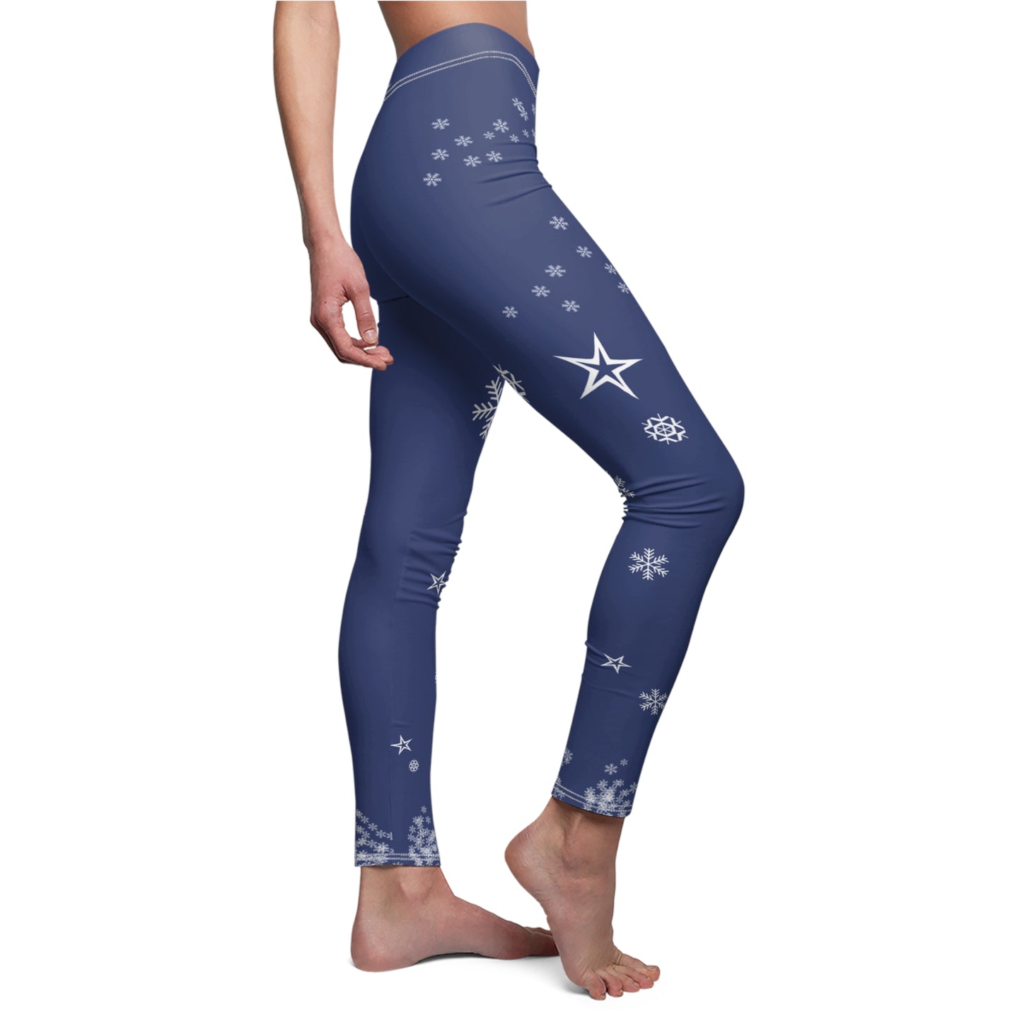 Women's Snowflake Leggings, skiing, skiwear, fun leggings, winter leggings, funny ski base layer. Ski leggings.