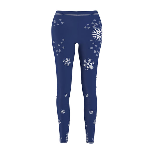Women's Snowflake Leggings, skiing, skiwear, fun leggings, winter leggings, funny ski base layer.  Ski leggings.