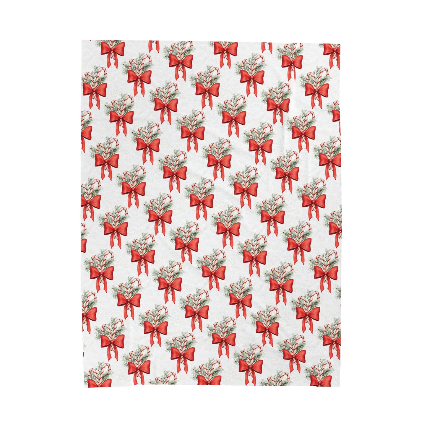 Candy Cane Bouquet Velveteen Plush Blanket, Holiday Blanket, Christmas Blanket, Christmas Gift