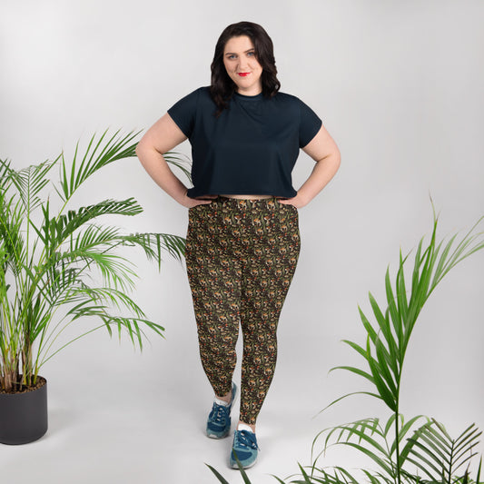 Cozy Mushroom - Unique Fungi All-Over Print Plus Size Leggings