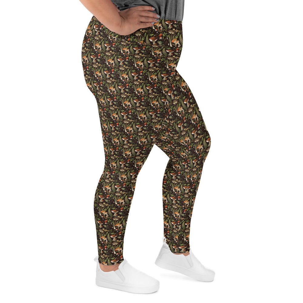 Cozy Mushroom - Unique Fungi All-Over Print Plus Size Leggings