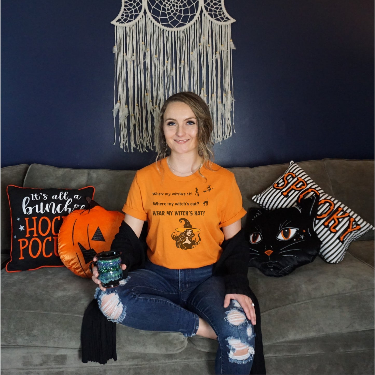 Where my witches at? Where my witch's cat? Wear my witch's hat!