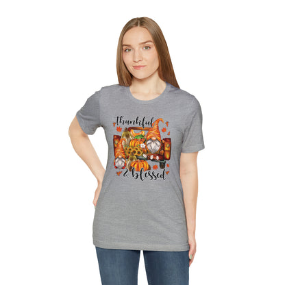 Thankful and Blessed Gnome Truck Tee for Thanksgiving or Fall Gift Giving