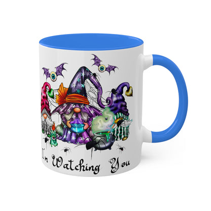 I'm watching you - Hallwoeen gnome 2 Color Mug, 11oz