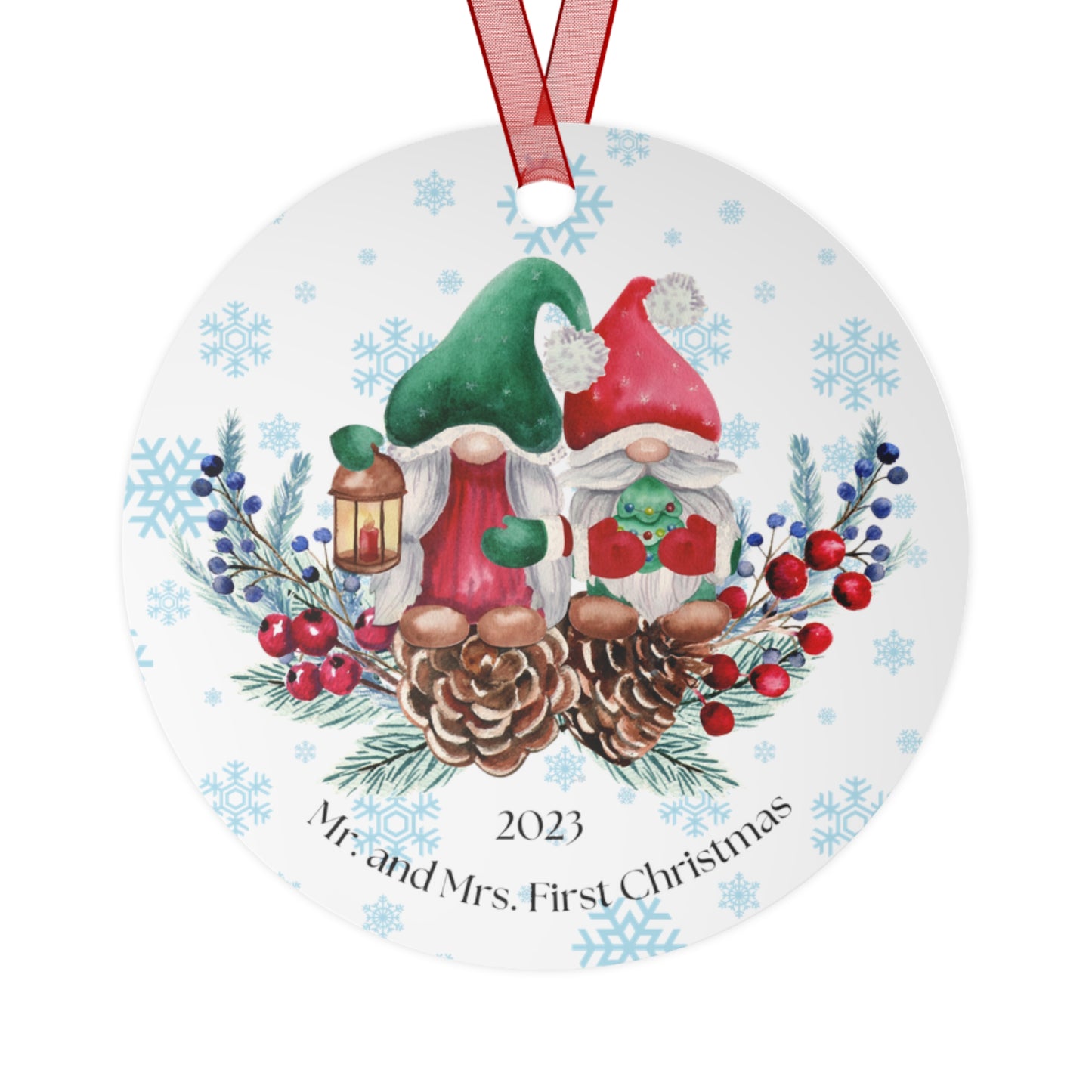 First Christmas Magic: Mr. and Mrs. 2023 Durable Metal Ornament