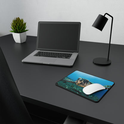 Sea Turtle Serenity Mousepad: Surfing Through Your Workday, Non-Slip Mouse Pad