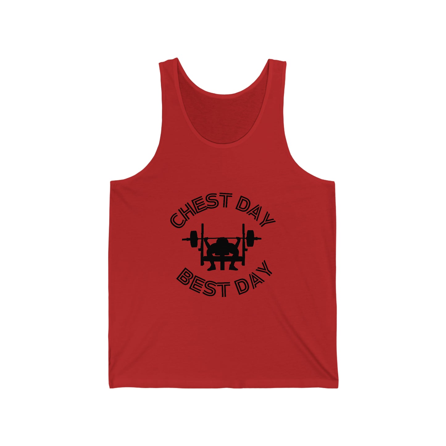 Chest Day Best Day Unisex Jersey Tank, weightlifting tank, muscle shirt, gym shirt, muscle tank, gym tank, funny weight lifting shirt