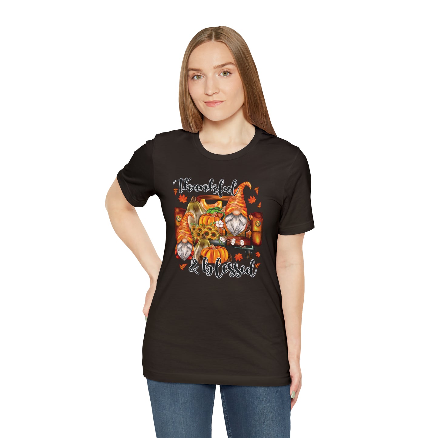 Thankful and Blessed Gnome Truck Tee for Thanksgiving or Fall Gift Giving