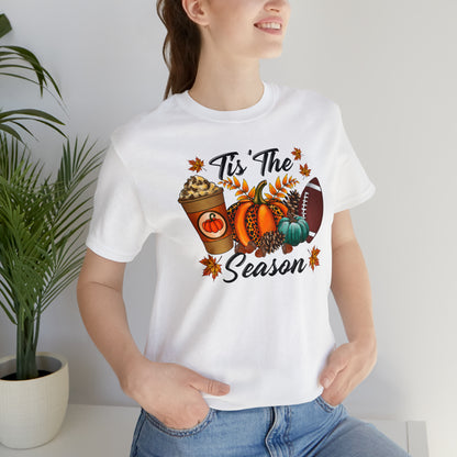 Tis' the Season Tee - Where Pumpkins, Pinecones, Coffee, and Football Unite!