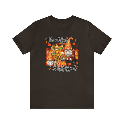 Thankful and Blessed Gnome Truck Tee for Thanksgiving or Fall Gift Giving