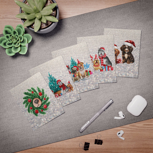 Yuletide Paws: Whimsical Christmas Dog Cards - A Merry Barksmas Collection, Multi-Design Greeting Cards (5-Pack)