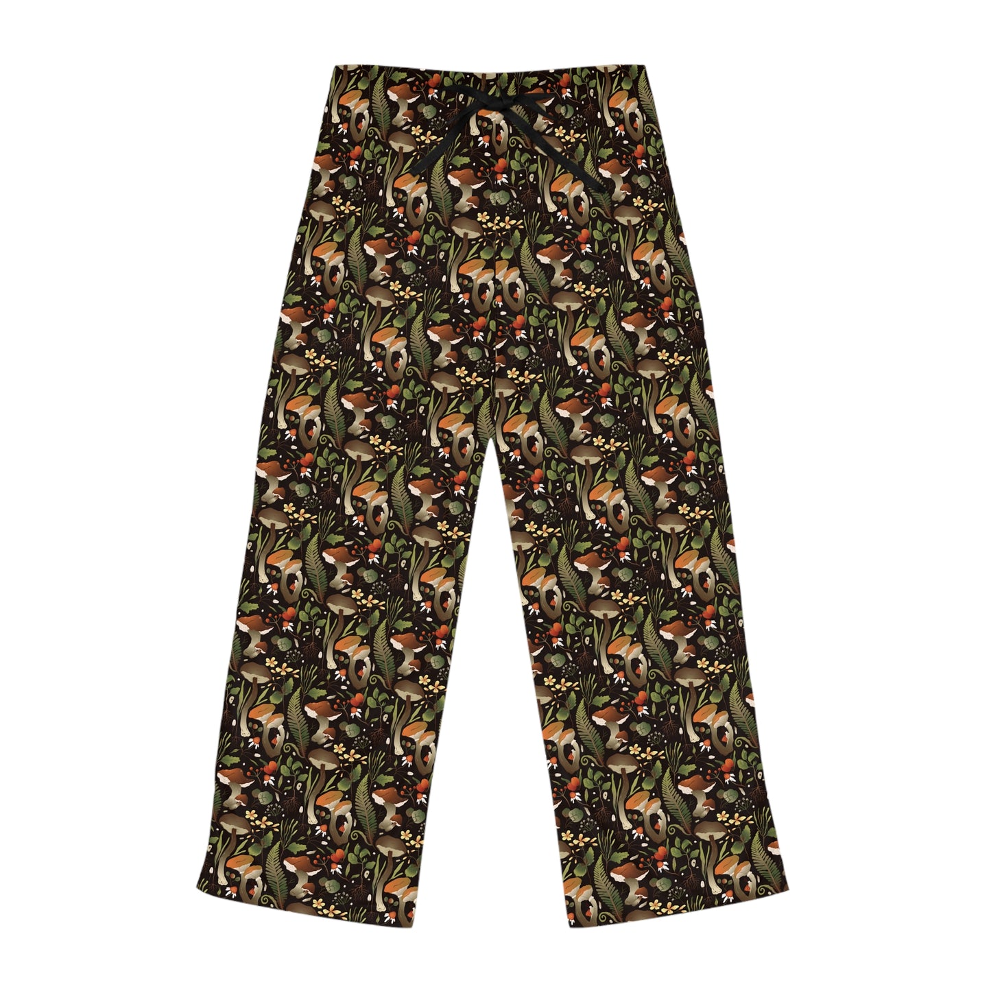 Cozy Mushroom Print Pajama Bottoms - Unique Fungi Lounge Pants