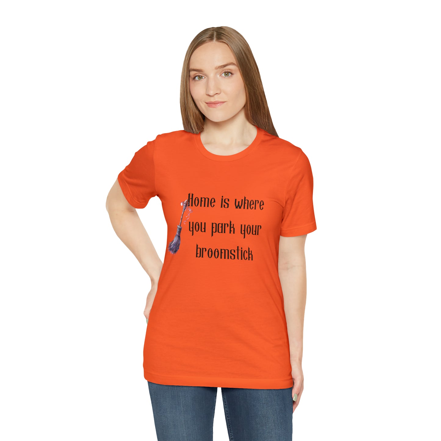 Home Is Where You Park Your Broomstick Tee - Witchy Delight Shirt, Mystical Charm, Playful Halloween Slogan