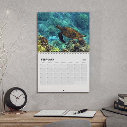 2024 Ocean Paradise Wall Calendar - Coral Reefs, Sharks, Dolphins, Beach, Ocean and more