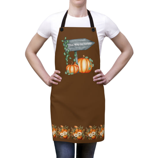 Turkey Day Adventure Fall Pumpkin Apron, Thanksgiving Apron