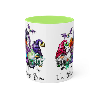 I'm watching you - Hallwoeen gnome 2 Color Mug, 11oz