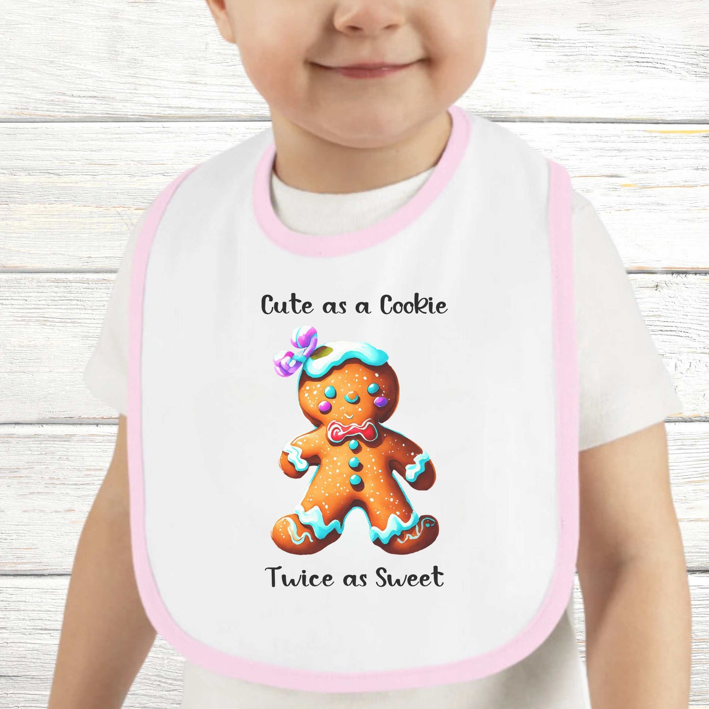 Cute as a Cookie Twice as Sweet Gingerbread Girl Bib