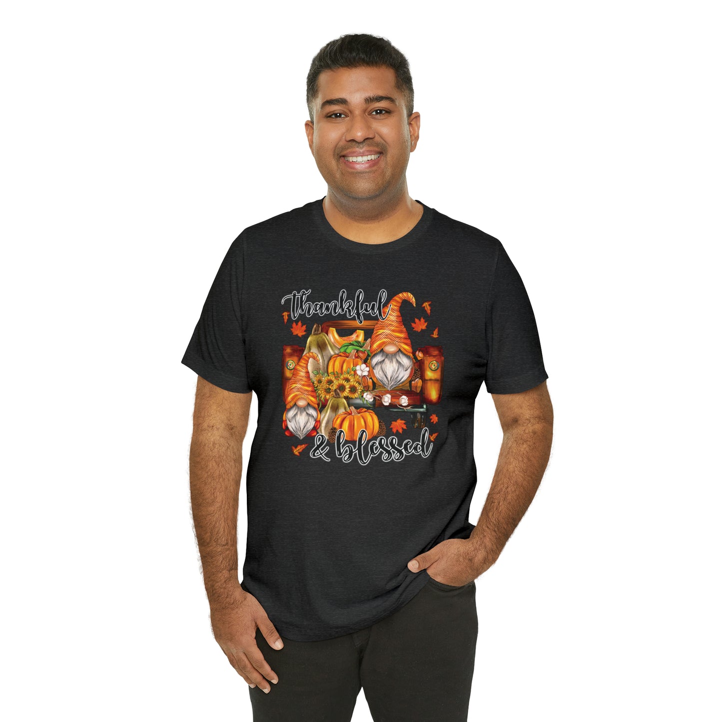 Thankful and Blessed Gnome Truck Tee for Thanksgiving or Fall Gift Giving