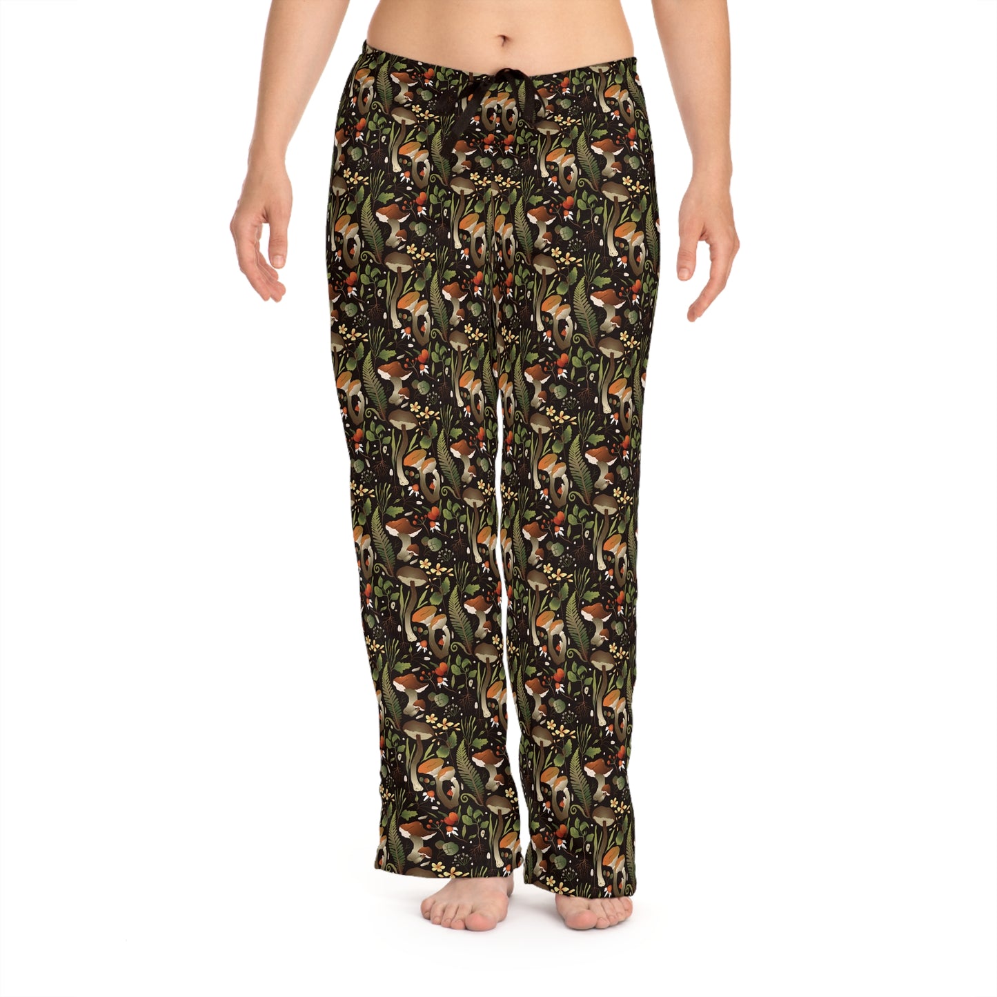 Cozy Mushroom Print Pajama Bottoms - Unique Fungi Lounge Pants