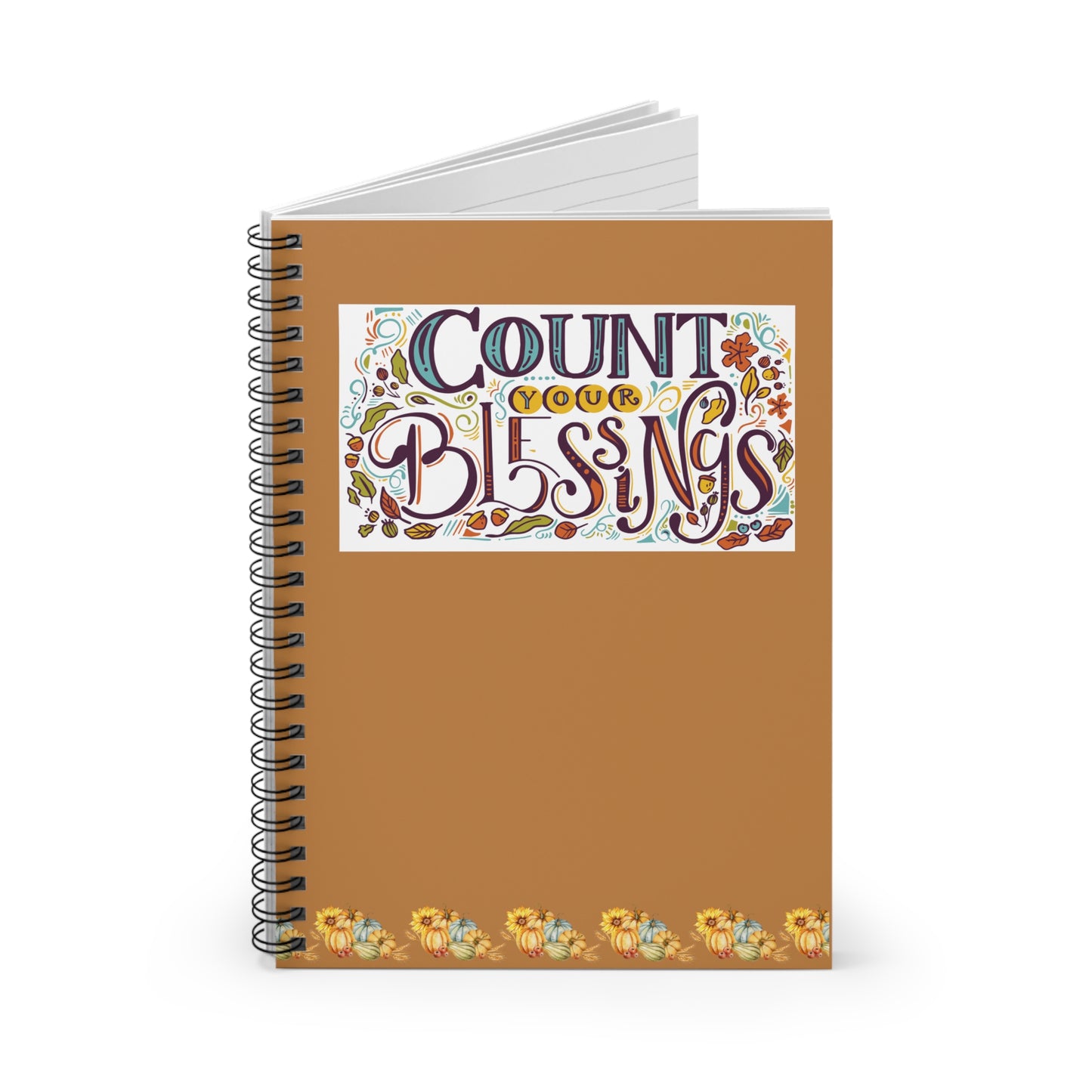 Count Your Blessings lined journal - Spiral Notebook - Ruled Line