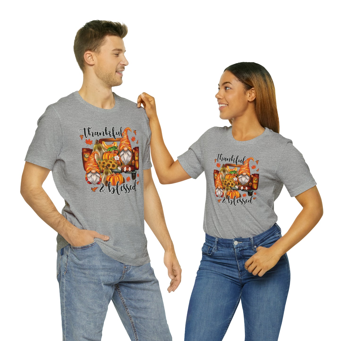 Thankful and Blessed Gnome Truck Tee for Thanksgiving or Fall Gift Giving