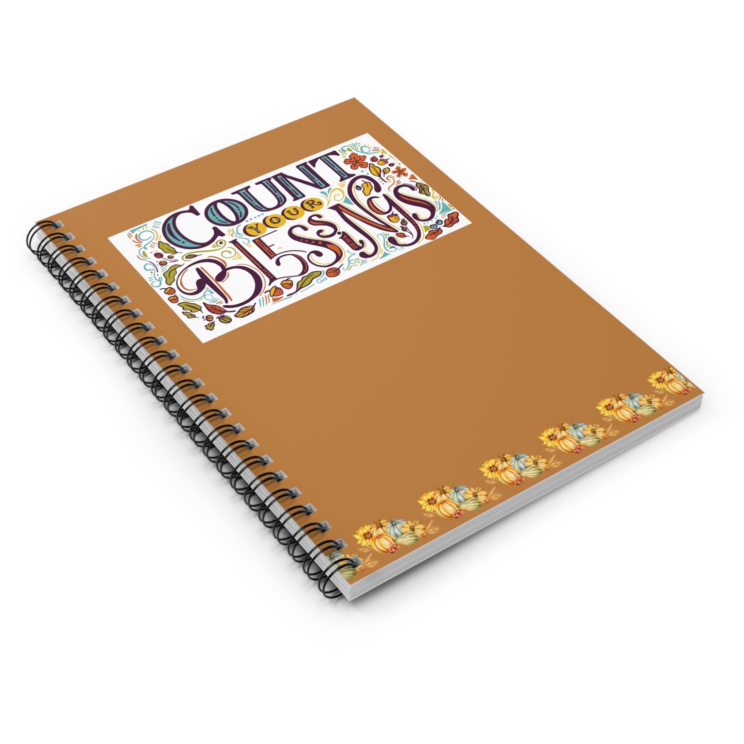 Count Your Blessings lined journal - Spiral Notebook - Ruled Line